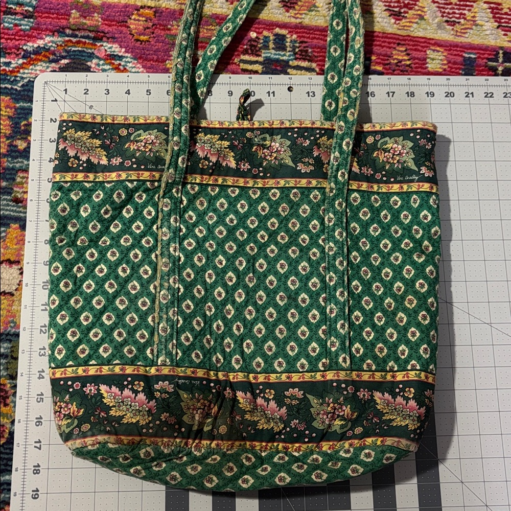 Vera Bradley Retired Rare Greenfield Petite Villager Purse Tote Letter B Engrave